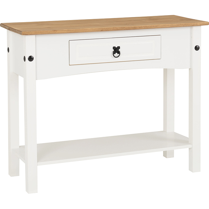 Corona 1 Drawer Console Table White - Click Image to Close
